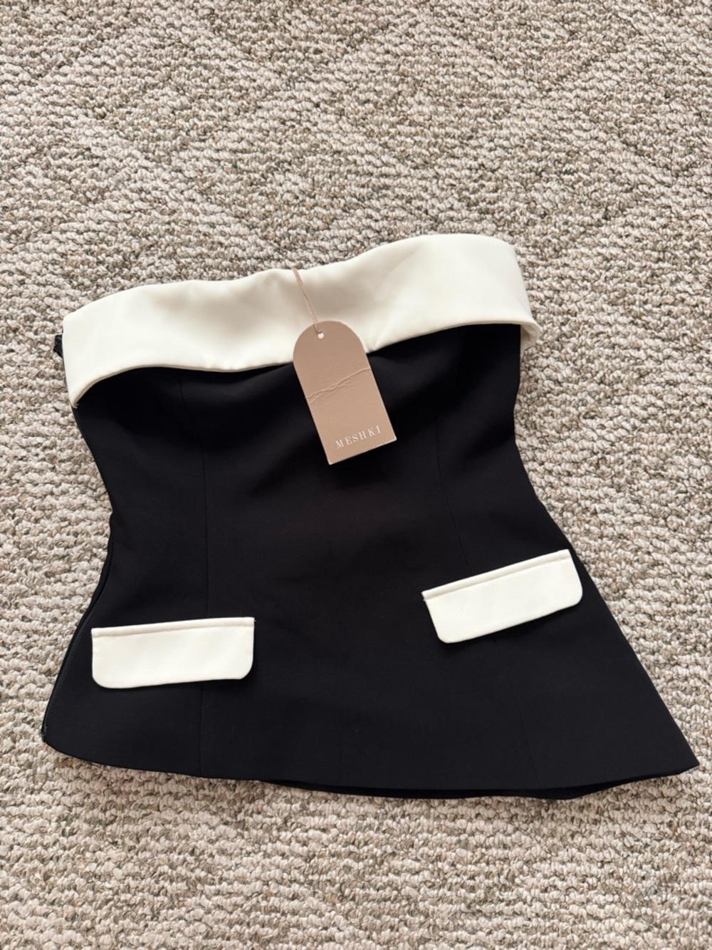 Meshki Micah Contrast Suiting Strapless top